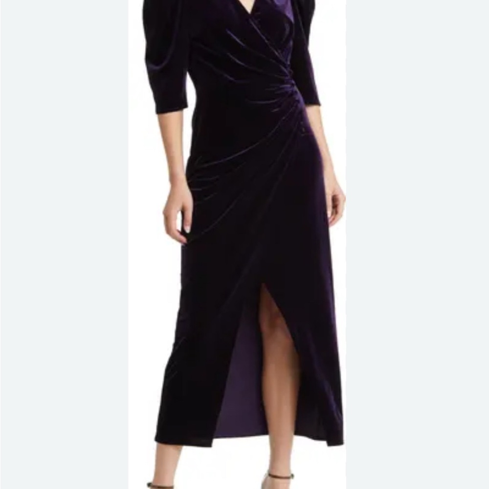 Elegant Velvet Wrap Dress
